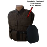The Defender Custom Half Molle Load Bearing Vest with Rifle Plate Pockets / External Vest Carrier 